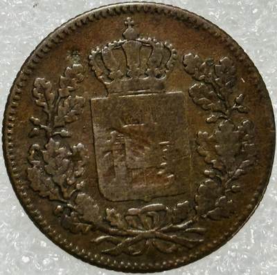 文馨钱币收藏第 302 场，国外回流老铜币，中东阿拉伯地区，拉美等国货币，30 号 1 号二连拍，长期接代拍业务，预计 4 月 4-5 号发货 德国巴伐利亚王国1839 年 2 芬尼铜币