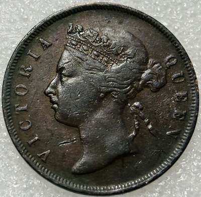 文馨钱币收藏第 302 场，国外回流老铜币，中东阿拉伯地区，拉美等国货币，30 号 1 号二连拍，长期接代拍业务，预计 4 月 4-5 号发货 少见极美品 1873 年英属海峡殖民地维多利亚 1 分大铜币，第一版早年份