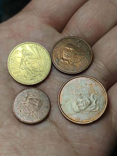 2026年第四十八场(总第二百一十七场）外国好品散币场(免佣金) 法国🇫🇷199–2016年1、2、5、10欧分四枚