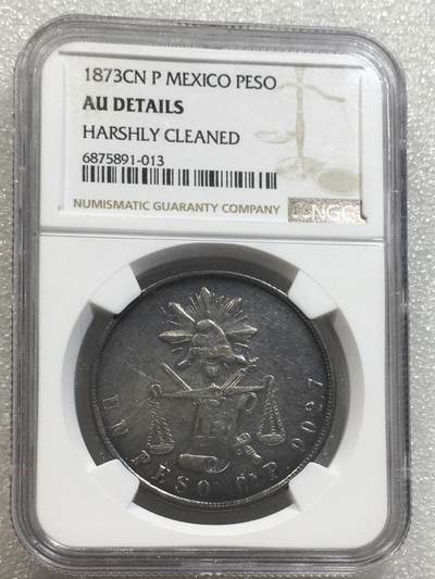世界钱币专场拍卖 每周二开拍 NGC AUD 1873年墨西哥天平鹰洋一比索银币
