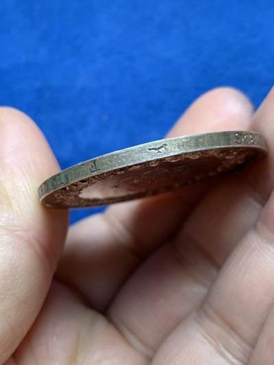 《竞宝斋》第485场 周日，周一，周二 3场连拍 （全场包邮）20级店铺 欢迎送拍 法国1836年结婚纪念银章，24.55g，39.1mm，油灯银标。