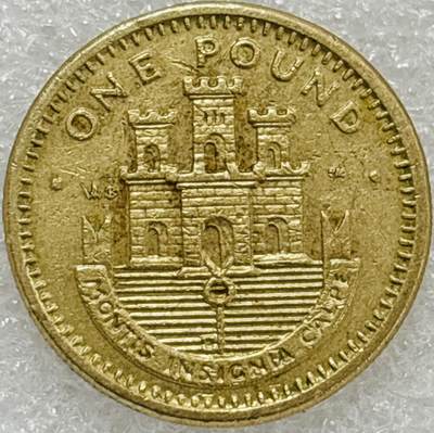 文馨钱币收藏第 302 场，国外回流老铜币，中东阿拉伯地区，拉美等国货币，30 号 1 号二连拍，长期接代拍业务，预计 4 月 4-5 号发货 2002 年英属直布陀罗 1 镑城堡纪念币