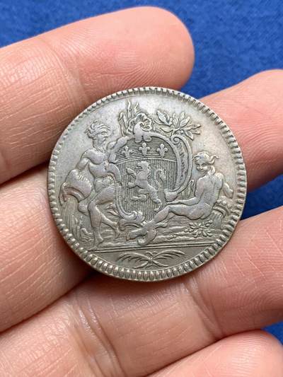 《竞宝斋》第485场 周日，周一，周二 3场连拍 （全场包邮）20级店铺 欢迎送拍 法国里昂第六任教务长Jean-Baptiste Flachat纹章铜质代币，9.43g，30.1mm