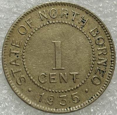 文馨钱币收藏第 302 场，国外回流老铜币，中东阿拉伯地区，拉美等国货币，30 号 1 号二连拍，长期接代拍业务，预计 4 月 4-5 号发货 稀少极美品 1935 年英属北婆罗洲 1 分 H 版