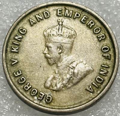 文馨钱币收藏第 302 场，国外回流老铜币，中东阿拉伯地区，拉美等国货币，30 号 1 号二连拍，长期接代拍业务，预计 4 月 4-5 号发货 少见极美品 1920 年英属海峡殖民地乔治五世 5 分，独年份