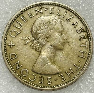 文馨钱币收藏第 302 场，国外回流老铜币，中东阿拉伯地区，拉美等国货币，30 号 1 号二连拍，长期接代拍业务，预计 4 月 4-5 号发货 好品 1965 年英属新西兰 1 佛罗琳