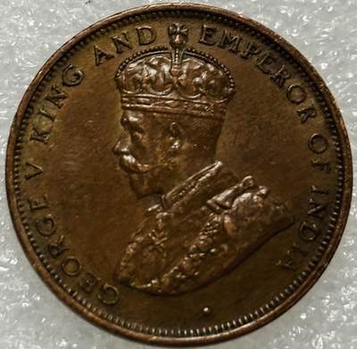 文馨钱币收藏第 302 场，国外回流老铜币，中东阿拉伯地区，拉美等国货币，30 号 1 号二连拍，长期接代拍业务，预计 4 月 4-5 号发货 少见极美品 1928 年英属锡兰乔治五世 1 分铜币