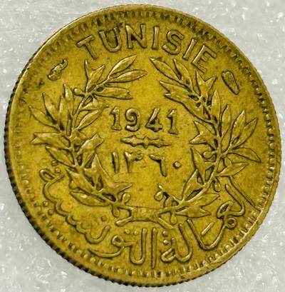 文馨钱币收藏第 302 场，国外回流老铜币，中东阿拉伯地区，拉美等国货币，30 号 1 号二连拍，长期接代拍业务，预计 4 月 4-5 号发货 少见好品 1941 年法属突尼斯 50 分铜币