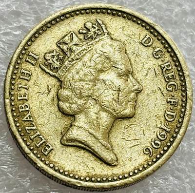 文馨钱币收藏第 302 场，国外回流老铜币，中东阿拉伯地区，拉美等国货币，30 号 1 号二连拍，长期接代拍业务，预计 4 月 4-5 号发货 1996 年英国凯尔特十字 1 磅