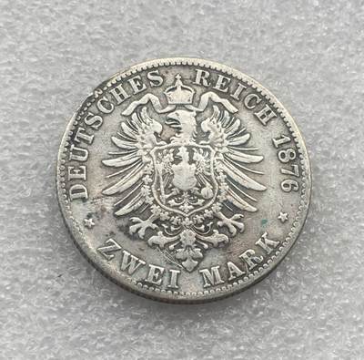 世界钱币专场拍卖 每周二开拍 1876年德国巴登大公弗里德里希短翅2马克银币