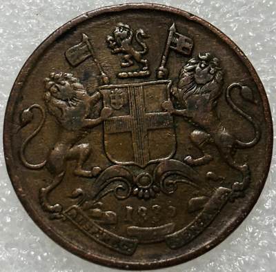 文馨钱币收藏第 302 场，国外回流老铜币，中东阿拉伯地区，拉美等国货币，30 号 1 号二连拍，长期接代拍业务，预计 4 月 4-5 号发货 少见好品 1835 年英属印度 1/4 安娜大铜币