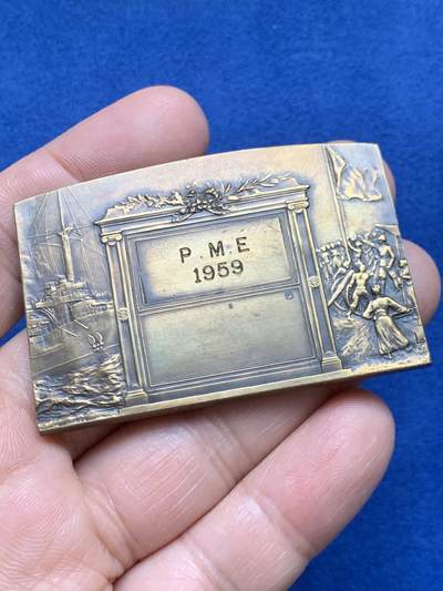 《竞宝斋》第485场 周日，周一，周二 3场连拍 （全场包邮）20级店铺 欢迎送拍 法国军事准备铜章，56g，38.7*58mm，丰饶角边铭