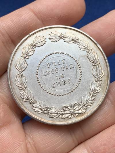 《竞宝斋》第485场 周日，周一，周二 3场连拍 （全场包邮）20级店铺 欢迎送拍 法国里昂马术协会银章，35.24g，41.5mm，丰饶角边铭