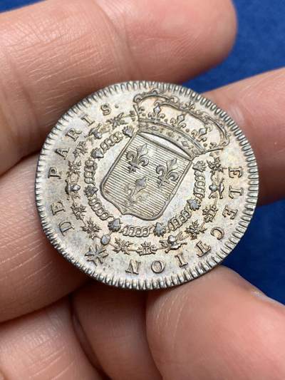 《竞宝斋》第485场 周日，周一，周二 3场连拍 （全场包邮）20级店铺 欢迎送拍 法国1754年巴黎地方行政选举银质jeton，6.16g，28.4mm