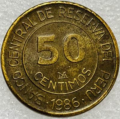 文馨钱币收藏第 302 场，国外回流老铜币，中东阿拉伯地区，拉美等国货币，30 号 1 号二连拍，长期接代拍业务，预计 4 月 4-5 号发货 1986 年秘鲁 50 分铜币