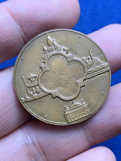 《竞宝斋》第485场 周日，周一，周二 3场连拍 （全场包邮）20级店铺 欢迎送拍 法国巴黎城市女神纪念铜章 18.6克，31.7mm 丰饶角边铭