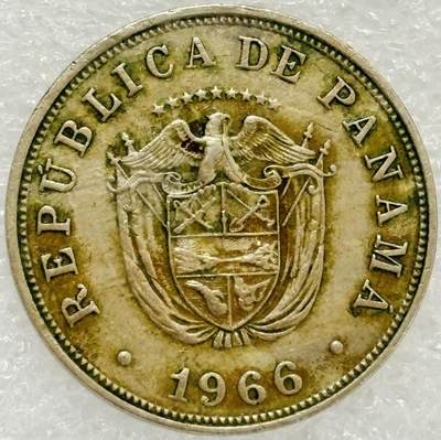 文馨钱币收藏第 302 场，国外回流老铜币，中东阿拉伯地区，拉美等国货币，30 号 1 号二连拍，长期接代拍业务，预计 4 月 4-5 号发货 早期 1966 年巴拿马 5 分