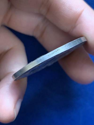 《竞宝斋》第485场 周日，周一，周二 3场连拍 （全场包邮）20级店铺 欢迎送拍 法国农业协会银章，37.02g，40.9mm，丰饶角边铭