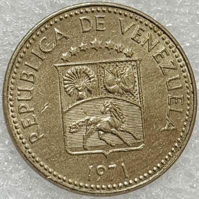 文馨钱币收藏第 302 场，国外回流老铜币，中东阿拉伯地区，拉美等国货币，30 号 1 号二连拍，长期接代拍业务，预计 4 月 4-5 号发货 带光好品 1971 年委内瑞拉 10 分，七星盾徽设计