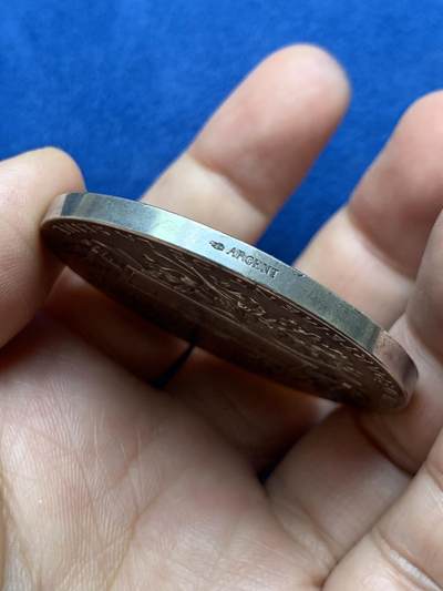 《竞宝斋》第485场 周日，周一，周二 3场连拍 （全场包邮）20级店铺 欢迎送拍 法国Bottee巴黎绘画学院银章，66.3g，49.7mm，丰饶角边铭