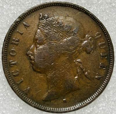 文馨钱币收藏第 302 场，国外回流老铜币，中东阿拉伯地区，拉美等国货币，30 号 1 号二连拍，长期接代拍业务，预计 4 月 4-5 号发货 少见好品 1874 年英属海峡维多利亚一分铜币，第一版