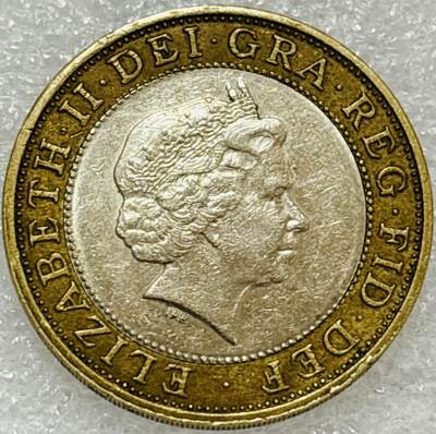 文馨钱币收藏第 302 场，国外回流老铜币，中东阿拉伯地区，拉美等国货币，30 号 1 号二连拍，长期接代拍业务，预计 4 月 4-5 号发货 好品英国1999年橄榄球世界杯2镑纪念币 