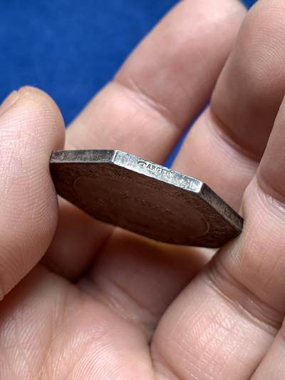 《竞宝斋》第485场 周日，周一，周二 3场连拍 （全场包邮）20级店铺 欢迎送拍 法国八角银章，特鲁瓦省级银行，13.46g，30mm，手指边铭