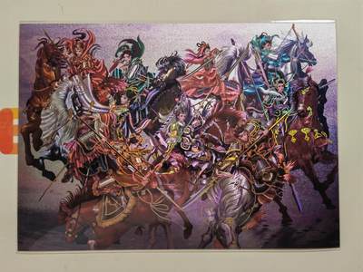 第114期阳大大卡牌拍卖第114期（持续收拍品，周五晚上九点截拍，进群福利早知道） 【A4粗闪】百里卡牌 忠烈杨家将特卡 A4大小 一套两张 七郎八虎+杨门女将，冷烫粗闪工艺