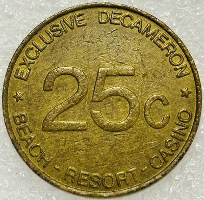 文馨钱币收藏第 302 场，国外回流老铜币，中东阿拉伯地区，拉美等国货币，30 号 1 号二连拍，长期接代拍业务，预计 4 月 4-5 号发货 多米尼加共和国 25 分代用币