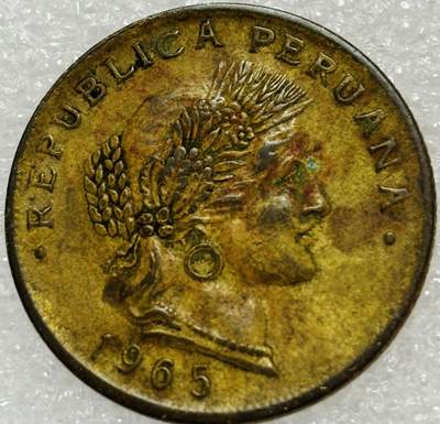 文馨钱币收藏第 302 场，国外回流老铜币，中东阿拉伯地区，拉美等国货币，30 号 1 号二连拍，长期接代拍业务，预计 4 月 4-5 号发货 1965 年秘鲁女神 20 分铜币