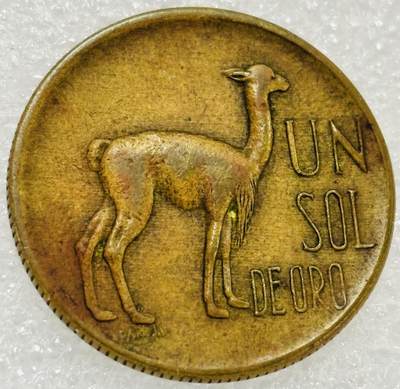 文馨钱币收藏第 302 场，国外回流老铜币，中东阿拉伯地区，拉美等国货币，30 号 1 号二连拍，长期接代拍业务，预计 4 月 4-5 号发货 1971 年秘鲁羊驼 1 索尔铜币