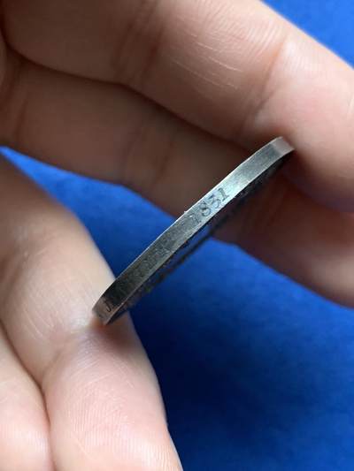 《竞宝斋》第485场 周日，周一，周二 3场连拍 （全场包邮）20级店铺 欢迎送拍 法国结婚纪念银章，18.13g，33.8mm，早期无边铭