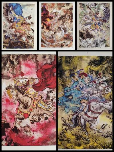 第114期阳大大卡牌拍卖第114期（持续收拍品，周五晚上九点截拍，进群福利早知道） 【A4五虎】莹彩意 墨染水浒 水浒五虎 大卡5张