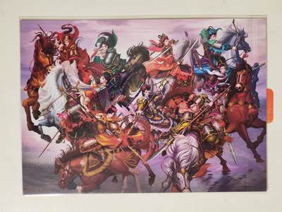 第114期阳大大卡牌拍卖第114期（持续收拍品，周五晚上九点截拍，进群福利早知道） 【A4粗闪】百里卡牌 忠烈杨家将特卡 A4大小 一套两张 七郎八虎+杨门女将，冷烫粗闪工艺