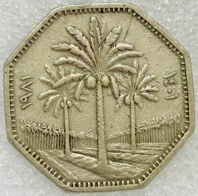 文馨钱币收藏第 302 场，国外回流老铜币，中东阿拉伯地区，拉美等国货币，30 号 1 号二连拍，长期接代拍业务，预计 4 月 4-5 号发货 伊拉克1981年250费尔