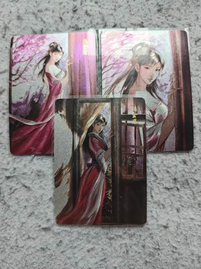 【随心含颖卡拍58期】卡游/集卡社/卡卡沃 抽卡机专场拍卖【无佣金】 - 潘金莲 编号粗闪卡3张 卡有点横纹白边 这个卡全部都这个卡品