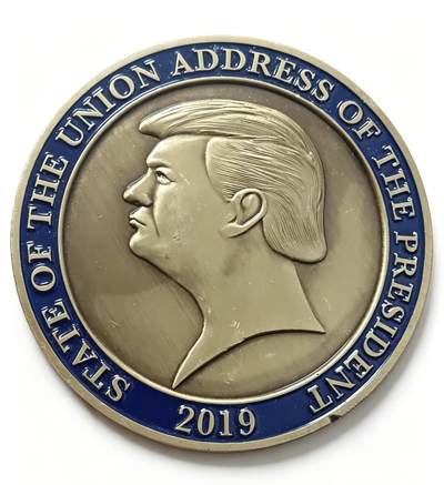 CSIS-GREAT评级精品钱币拍卖第三百四十九期 美国2019年美国国会警察成立190周年总统唐纳德·约翰·特朗普双面彩色铜合金纪念章