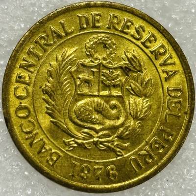 文馨钱币收藏第 302 场，国外回流老铜币，中东阿拉伯地区，拉美等国货币，30 号 1 号二连拍，长期接代拍业务，预计 4 月 4-5 号发货 原铜光好品 1976 年秘鲁 1 索尔 铜币