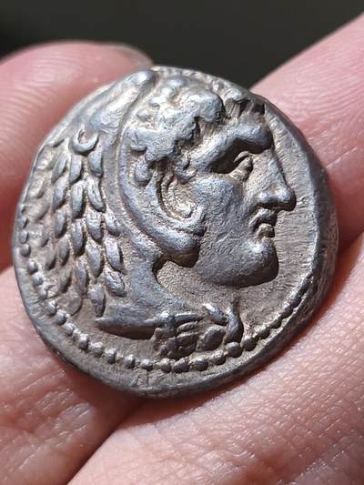 星盘世界钱币 5.2年度精品币大拍 一周年抽奖活动 典藏精品！古希腊-塞琉古帝国 四德拉克马银币，公元前215–200年 亚历山大三世（大帝）制式。 正面：赫拉克勒斯头像向右 铭文塞琉古 美索不达米亚-底格里斯河的塞琉西亚城造币