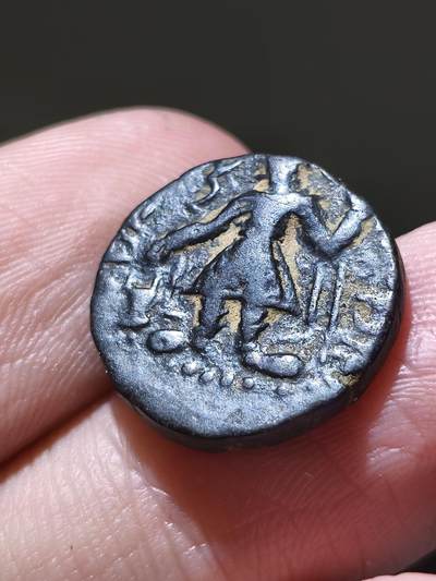 星盘世界钱币 5.2年度精品币大拍 一周年抽奖活动 印度·贵霜帝国迦腻色伽一世，约公元127/8–152年1德拉克马铜币铸币主厂：卡皮沙（贝格拉姆，今阿富汗一带） 背面娜娜女神