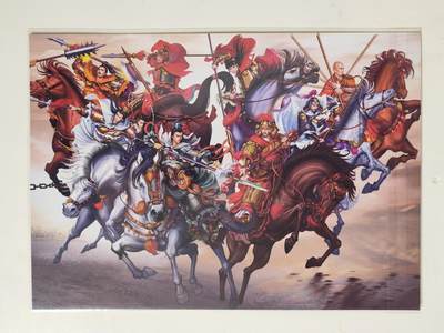 第114期阳大大卡牌拍卖第114期（持续收拍品，周五晚上九点截拍，进群福利早知道） 【A4粗闪】百里卡牌 忠烈杨家将特卡 A4大小 一套两张 七郎八虎+杨门女将，冷烫粗闪工艺