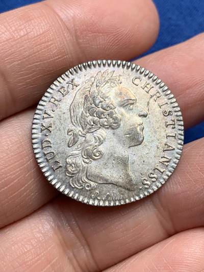 《竞宝斋》第485场 周日，周一，周二 3场连拍 （全场包邮）20级店铺 欢迎送拍 法国1754年巴黎地方行政选举银质jeton，6.16g，28.4mm