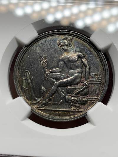 《竞宝斋》第485场 周日，周一，周二 3场连拍 （全场包邮）20级店铺 欢迎送拍 NGC MS61 法国贝桑松商会银质jeton