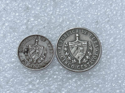 第一海外回流一元起拍收藏 散集专场  第313期 古巴1961年硬币 2枚