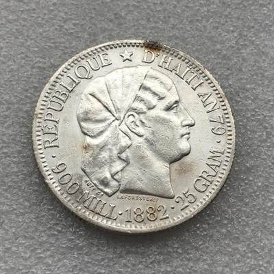 世界钱币专场拍卖 每周二开拍 1882年海地女神1古德银币 25克