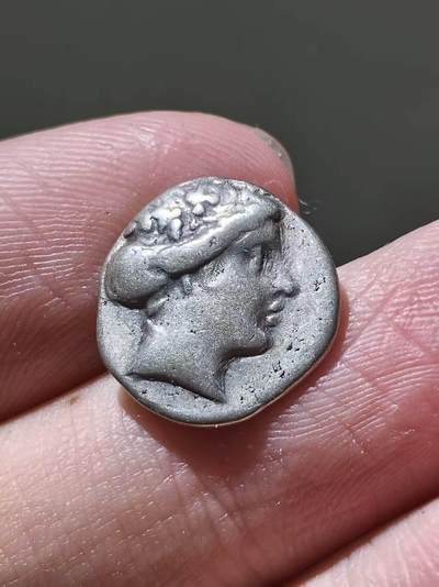 星盘世界钱币 5.2年度精品币大拍 一周年抽奖活动 古希腊 水泽仙女银币 埃维亚岛 西斯提娅城造 公元前196-146年 面值2/3德拉克马。十分优雅，值得收藏