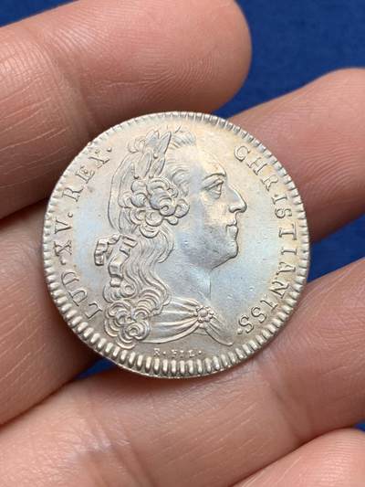 《竞宝斋》第485场 周日，周一，周二 3场连拍 （全场包邮）20级店铺 欢迎送拍 法国拉罗谢尔商会银质jeton，7g，28.7mm