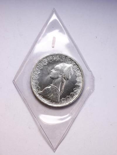 观钱 近现代机制币拍卖No.010（全场顺丰包邮，不区分偏远地区，本场5月5日开始发货）  - 1986年意大利共和国 500 里拉“少女与帆船” 银币，原封未拆封状态