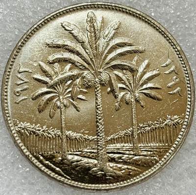 文馨钱币收藏第 302 场，国外回流老铜币，中东阿拉伯地区，拉美等国货币，30 号 1 号二连拍，长期接代拍业务，预计 4 月 4-5 号发货 少见好品伊拉克1972年复兴社会党250费尔纪念币