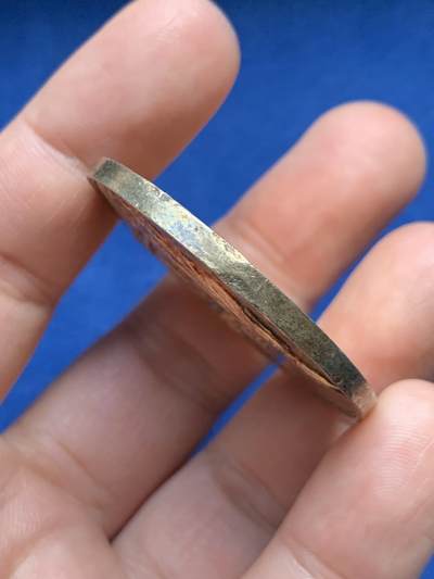 《竞宝斋》第485场 周日，周一，周二 3场连拍 （全场包邮）20级店铺 欢迎送拍 法国1838年婚礼镀金纪念银章，32g，41.3mm，油灯银标。